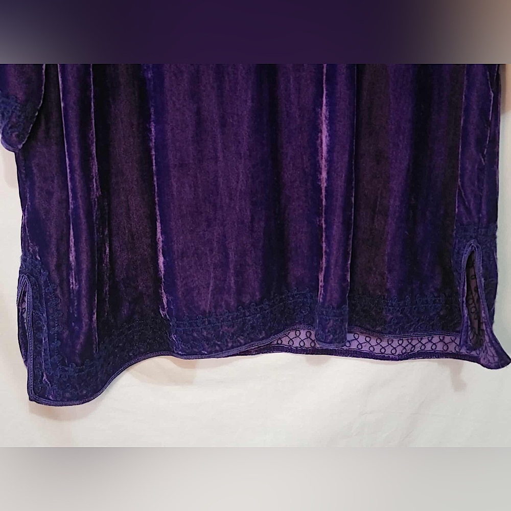 Chicos Purple Embroidered Bohemian Blouse - Picture 3 of 4